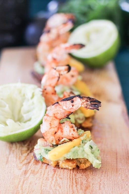 Grilled Shrimp and Guacamole Tostones grilled shrimp with guacamole tostones