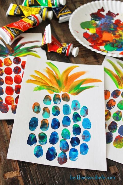 Summer Activities for Kids - Fingerprint Pineapple
