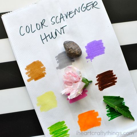 Summer Activities for Kids - color coded scavenger hunt