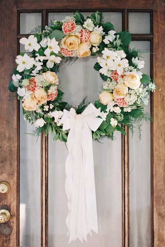 Flower Wreath With Bow - Summer Wreaths
