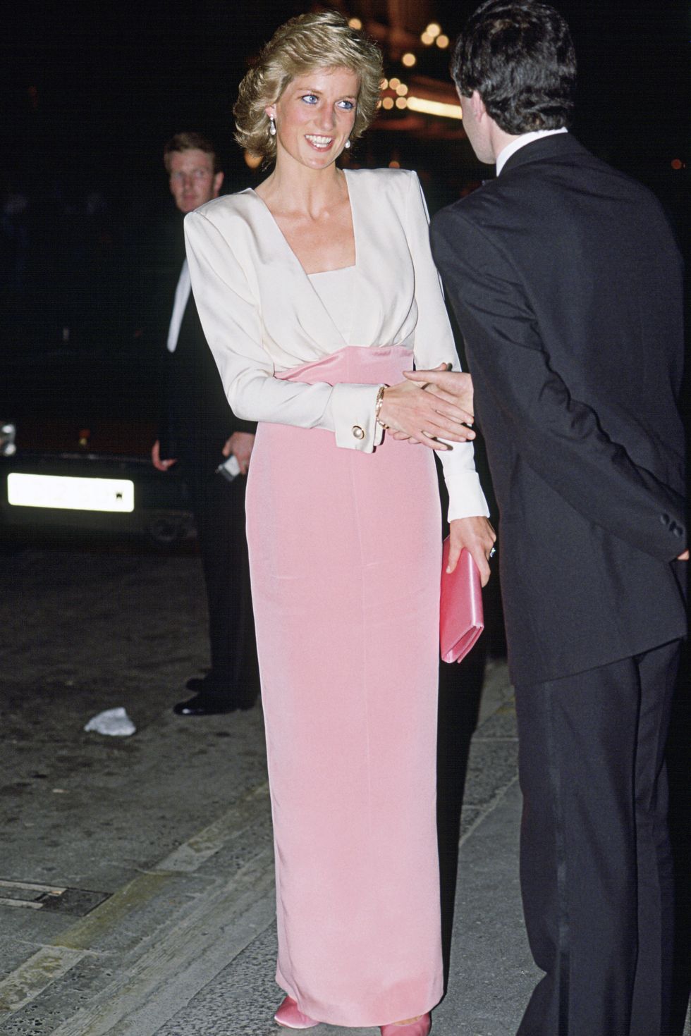LONDON, UNITED KINGDOM - JULY 27:  Princess Diana Attending A Performance Of The Ballet 'swan Lake'  At The Coliseum In London. She Is Wearing A Dress Designed By Catherine Walker.  (Photo by Tim Graham/Getty Images)