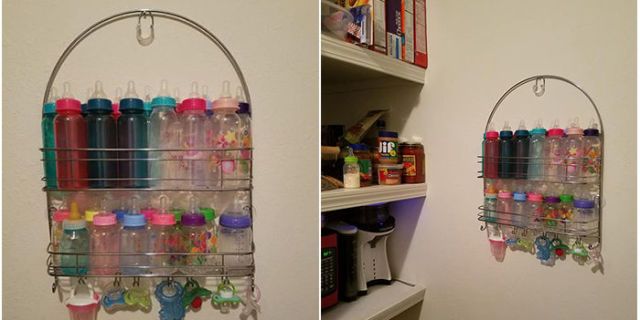 Genius Baby Bottle Storage Hack - Mom Uses Shower Caddy for Bottle Storage