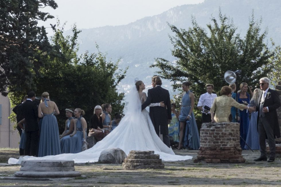 Photograph, Bride, Gown, Wedding dress, Dress, Ceremony, Wedding, Bridal clothing, Event, Veil, 