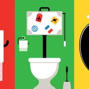 Yellow, Green, Toilet, Line, Toilet seat, Plumbing fixture, Circle, Symbol, Rectangle, Bathroom, 