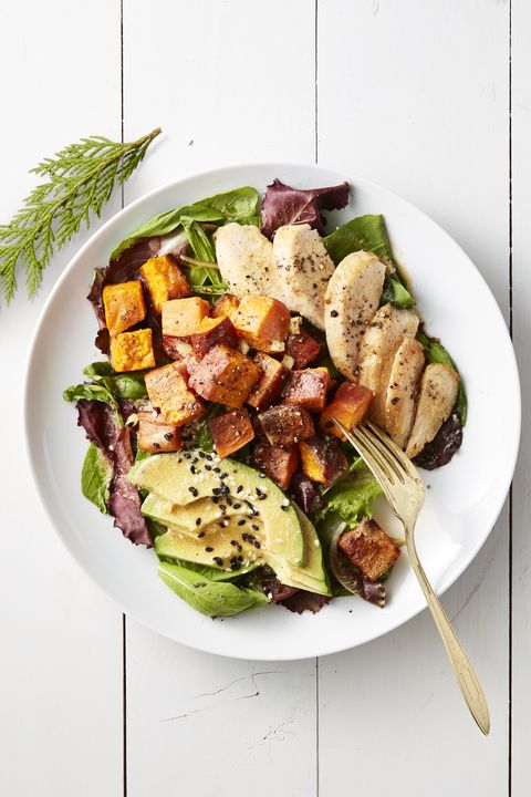roasted sweet potato and chicken salad