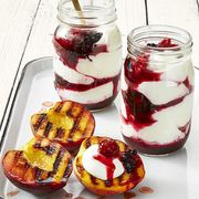 jam parfaits with grilled peaches   mother's day brunch recipes