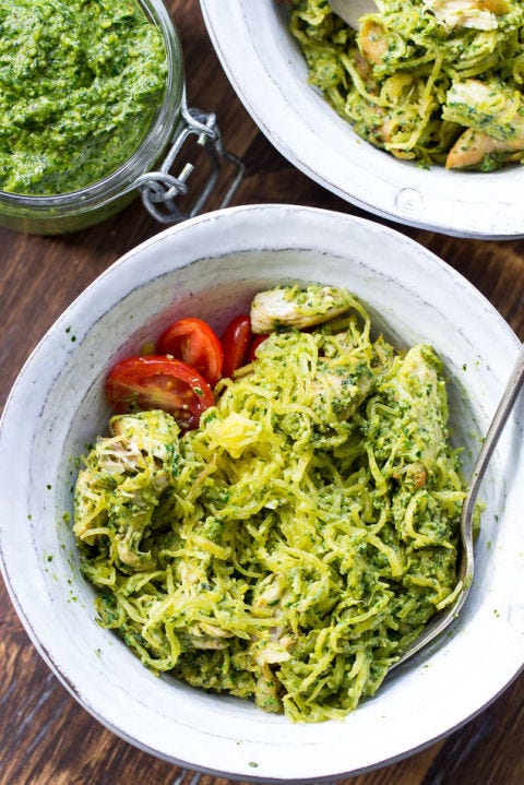 Chicken Pesto Paleo Spaghetti Squash image