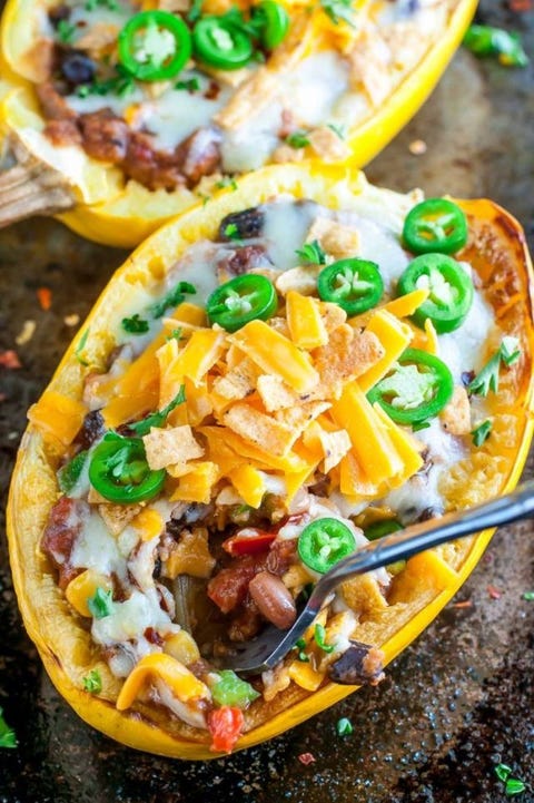 Easy Cheesy Chili Stuffed Spaghetti Squash image