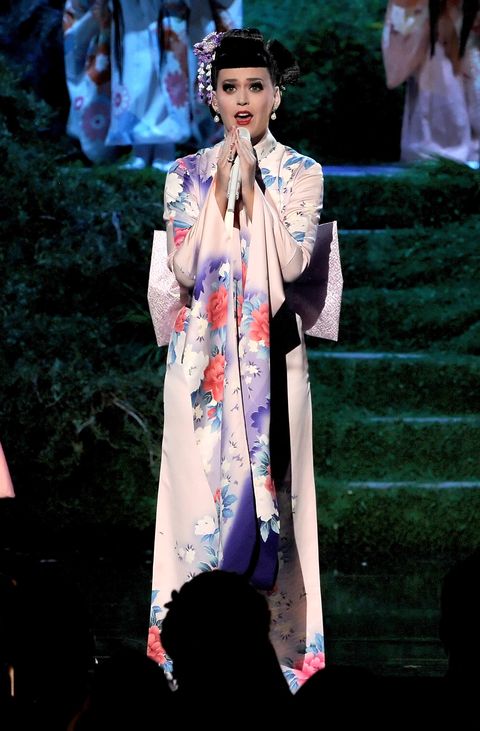 <p>Katy's AMA received major criticism for wearing a kimono. Some were shocked at the <a href="http://www.huffingtonpost.com/2013/11/24/katy-perry-amas-unconditionally_n_4334677.html" data-tracking-id="recirc-text-link">"racist"</a> ensemble, and others were totally unsurprised.&nbsp;One Twitter user <a href="http://www.huffingtonpost.com/2013/11/24/katy-perry-amas-unconditionally_n_4334677.html" data-tracking-id="recirc-text-link">wrote</a>, "Loved the cultural authenticity of Katy Perry's&nbsp;<a href="https://twitter.com/search?q=%23AMAs&amp;src=hash" rel="nofollow" data-beacon="{&quot;p&quot;:{&quot;lnid&quot;:&quot;#AMAs&quot;,&quot;mpid&quot;:5,&quot;plid&quot;:&quot;https://twitter.com/search?q=%23AMAs&amp;src=hash&quot;}}" data-beacon-parsed="true" class="bn-clickable">#AMAs</a>&nbsp;performance. She nailed the traditionally ignorant costume of a white pop singer.<span class="redactor-invisible-space" data-verified="redactor" data-redactor-tag="span" data-redactor-class="redactor-invisible-space">" She <a href="http://www.marieclaire.com/celebrity/news/a27674/katy-perry-cultural-appropriation/" target="_blank" data-tracking-id="recirc-text-link">later apologized</a>.&nbsp;</span></p>