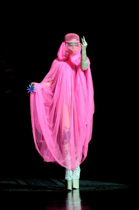 <p>The singer offended many in the Muslim community when she walked down the London runway in a burqa. <em data-redactor-tag="em" data-verified="redactor"><a href="https://www.theatlantic.com/entertainment/archive/2013/08/lady-gaga-shows-cultural-appropriation-newold-way-sell-single/312427/" data-tracking-id="recirc-text-link">The Atlantic</a></em> covered the controversy, calling her outfit choice "cultural thievery." </p>
