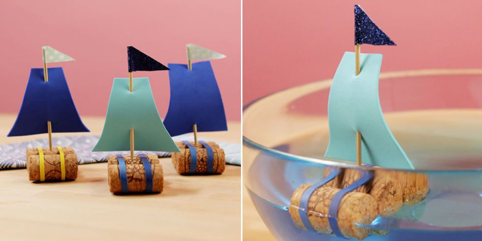 How to Make DIY Sailboats Out of Wine Corks - Kid Craft Projects