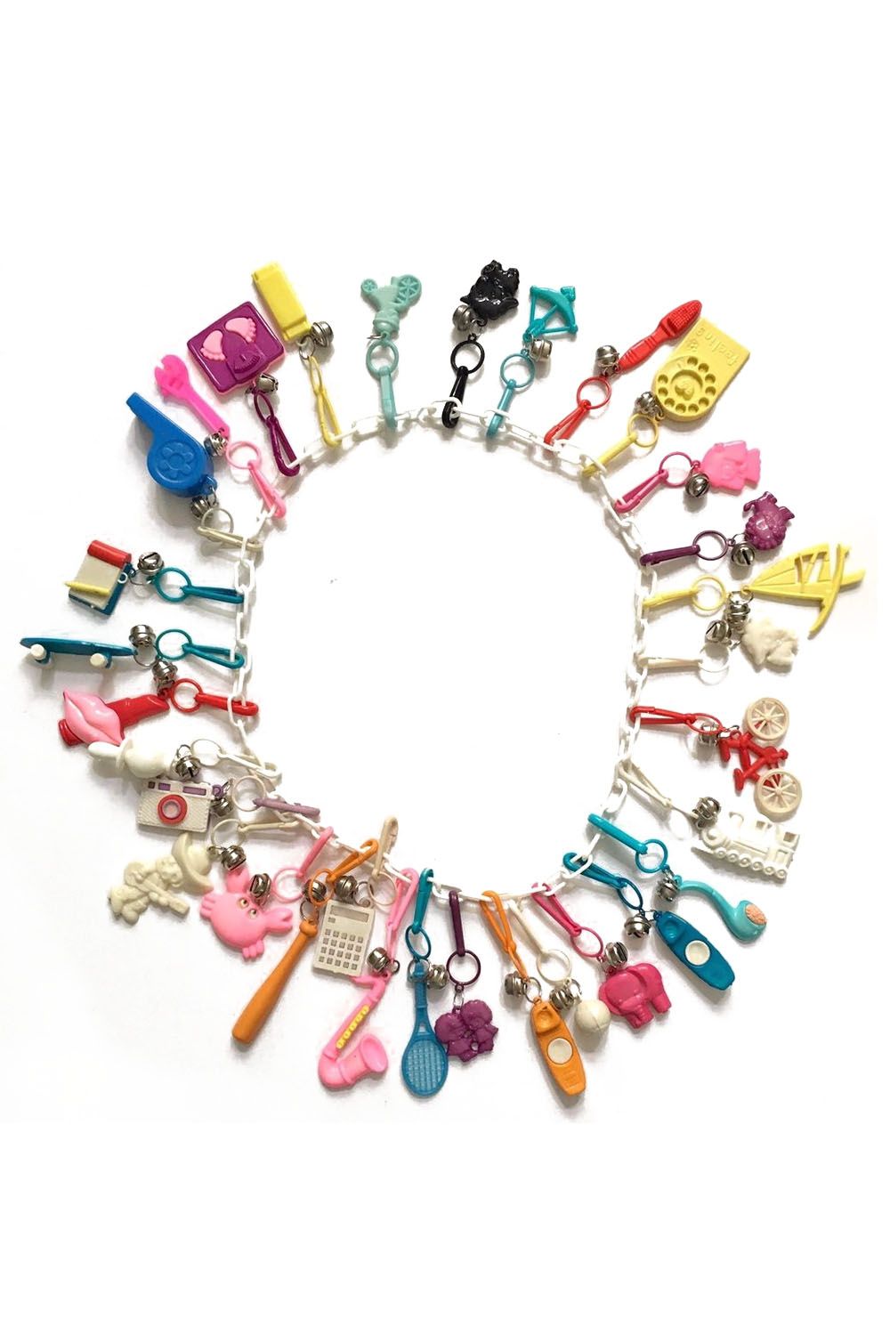 Plastic necklace with on sale charms from the 80's