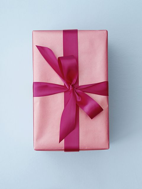 Pink, Ribbon, Present, Gift wrapping, Wedding favors, Magenta, Material property, Paper, Rectangle, Paper product, 