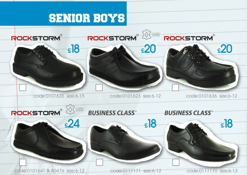 Senior boy shoes from school pamphlet