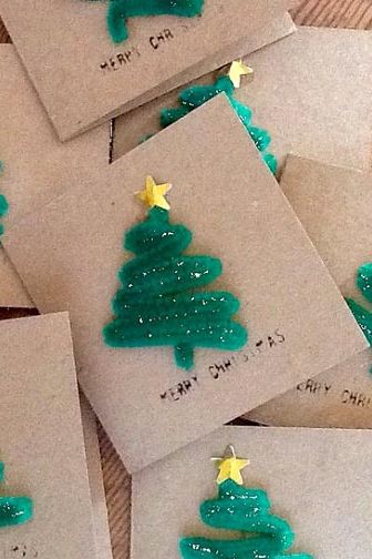 diy christmas cards ideas pipe cleaner christmas card