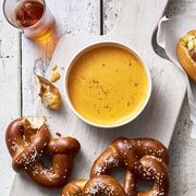 beer cheese with soft pretzels