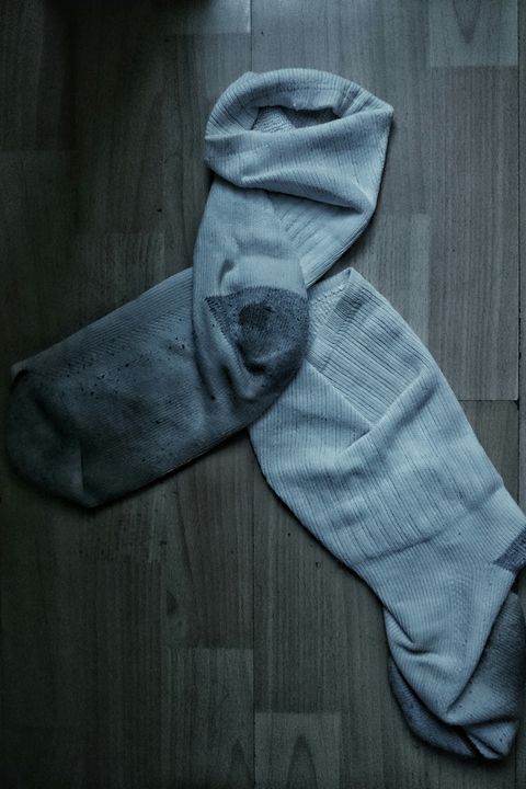 dirty socks on floor