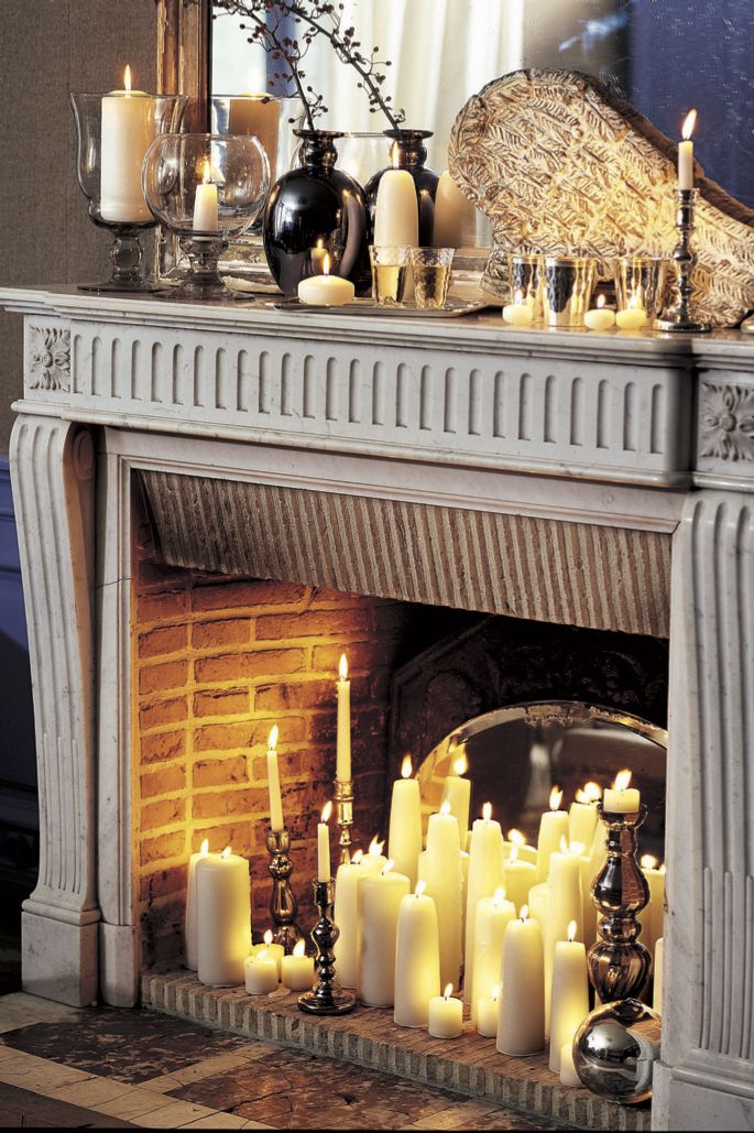 20 Fireplace Decorating Ideas Best, How To Display Candles In A Fireplace
