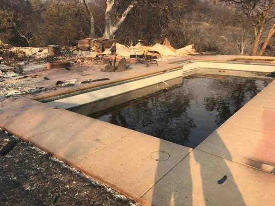 Pool After Wildfire in California