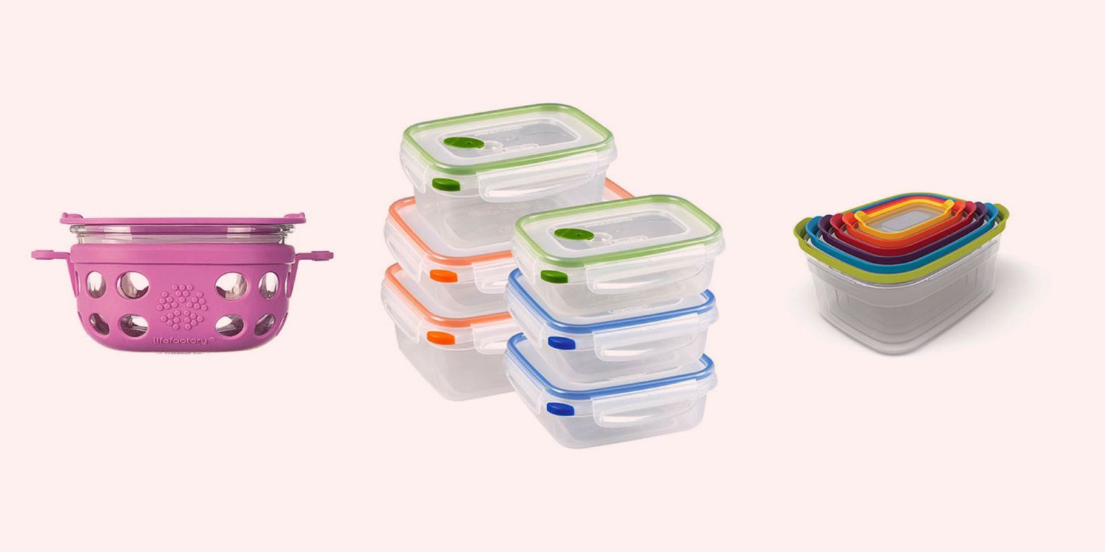 Round Food Containers Plastic Clear Storage Tubs with Lids All Sizes