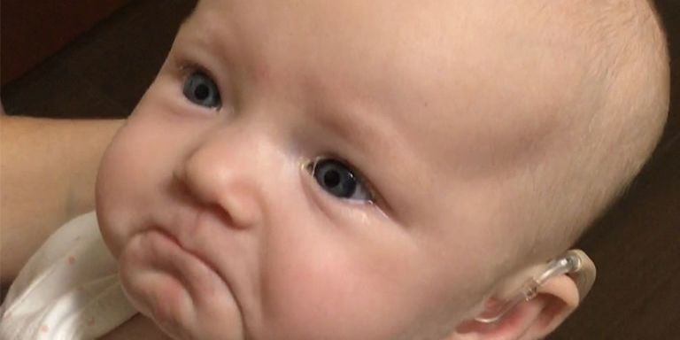 Newborn With Hearing Loss Tears Up Hearing Moms Voice 