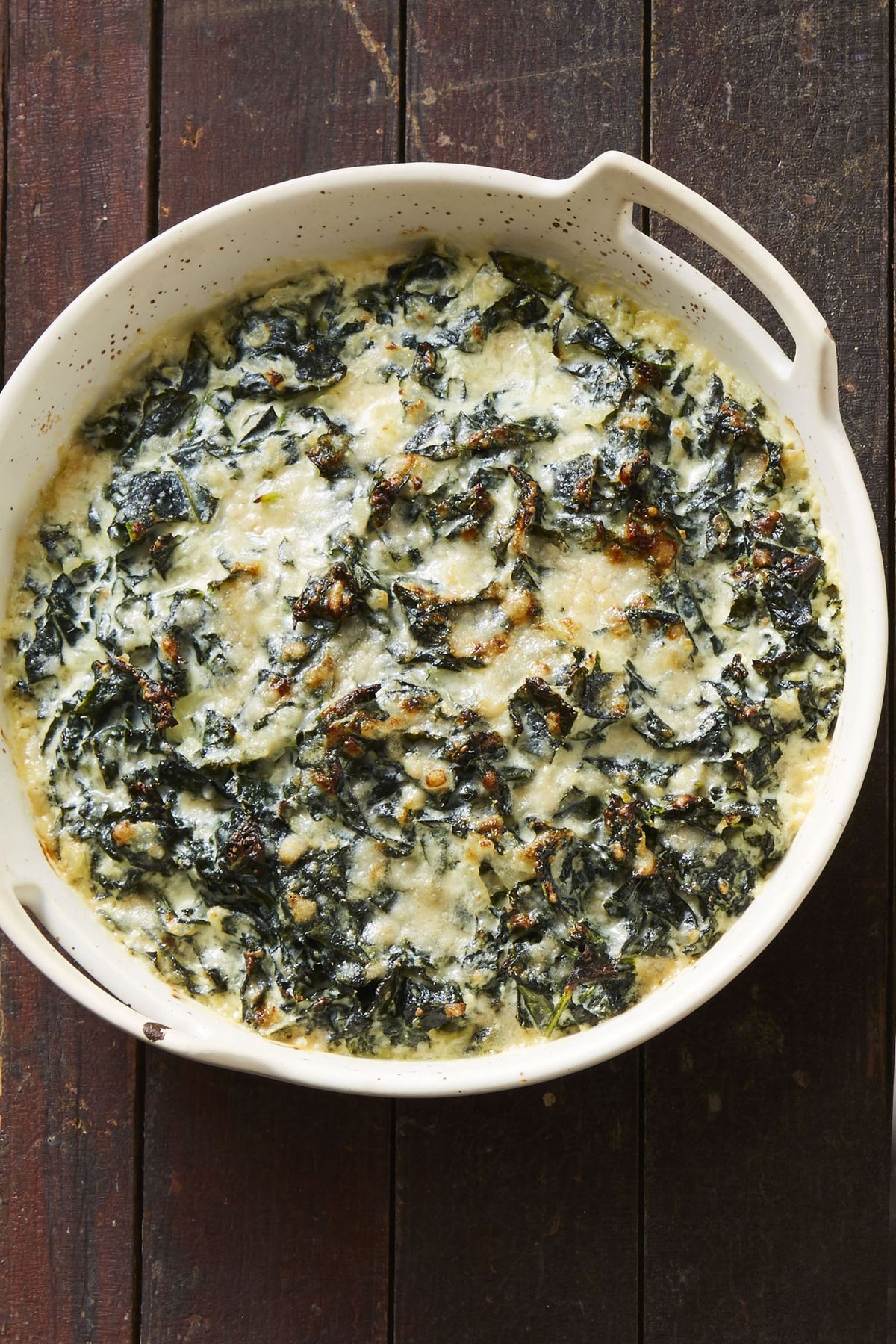 creamed kale and gruyere gratin