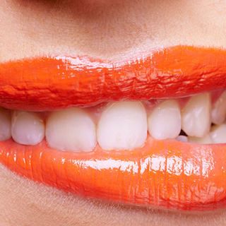 Lip, Tooth, Orange, Mouth, Facial expression, Jaw, Skin, Red, Close-up, Smile, 