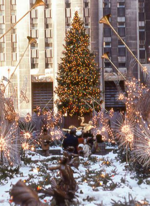 Christmas tree, Tree, Winter, Christmas, Landmark, Christmas decoration, Urban area, Colorado spruce, Branch, Architecture, 