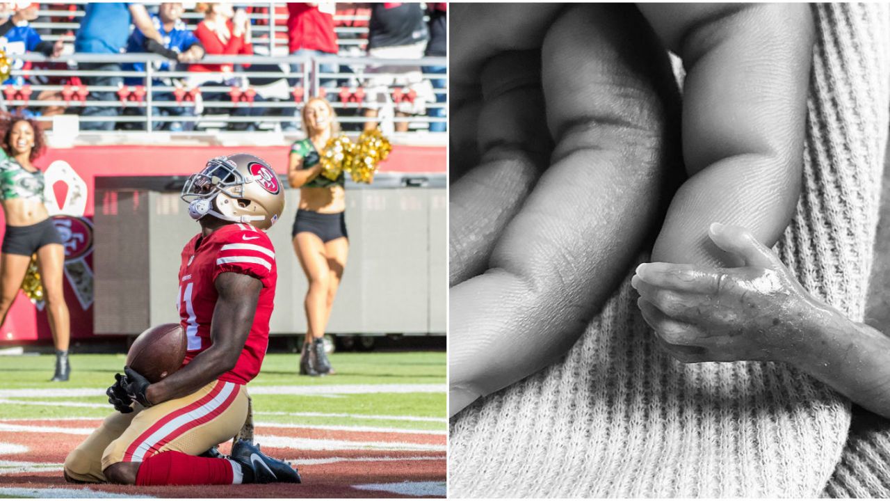 49ers' Marquise Goodwin Broke Down On The Field Hours After He And His Wife  Lost Their Premature Newborn Son To Complications, News