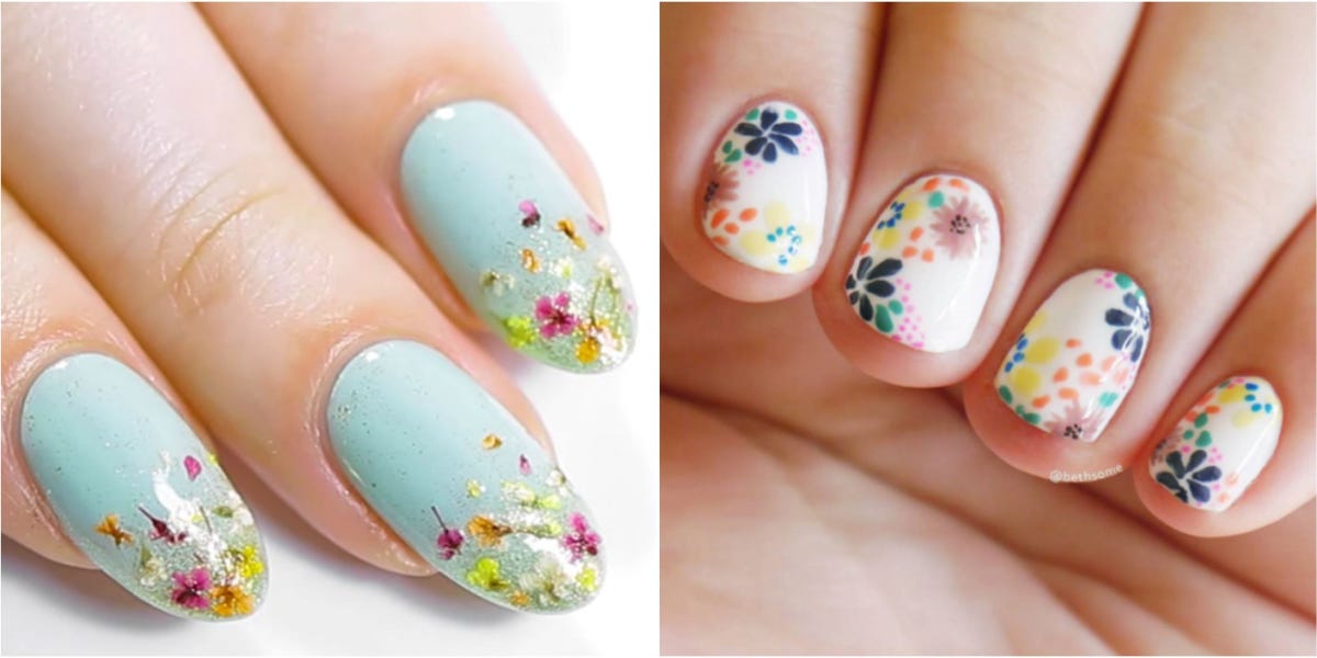 Pastel Floral Negative Space Nail Polish Wraps Transparent | Islamiyyat.Com