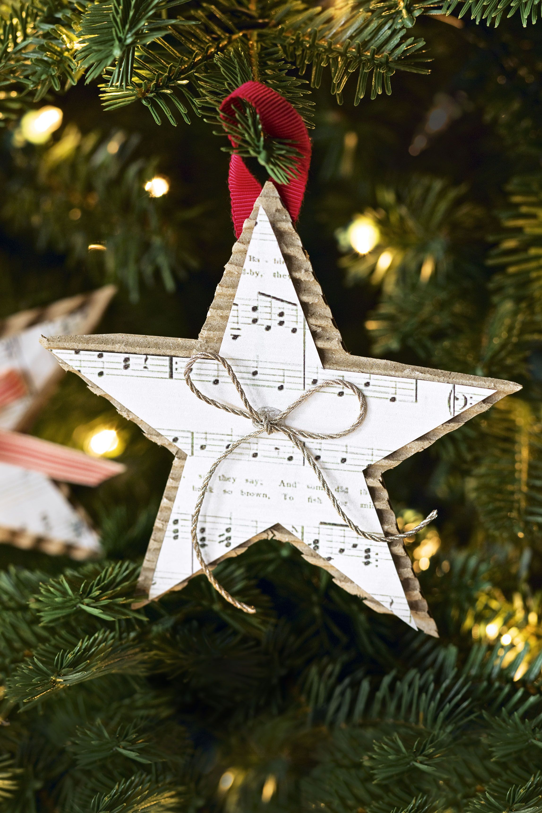 Set of 3 Christmas decorations // Red star Christmas decoration Star ...