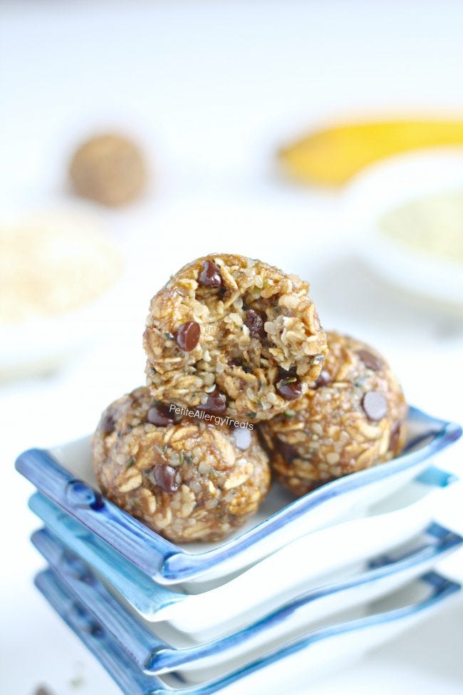 Nut-Free Banana Oat Protein Energy Balls - Protein Bites