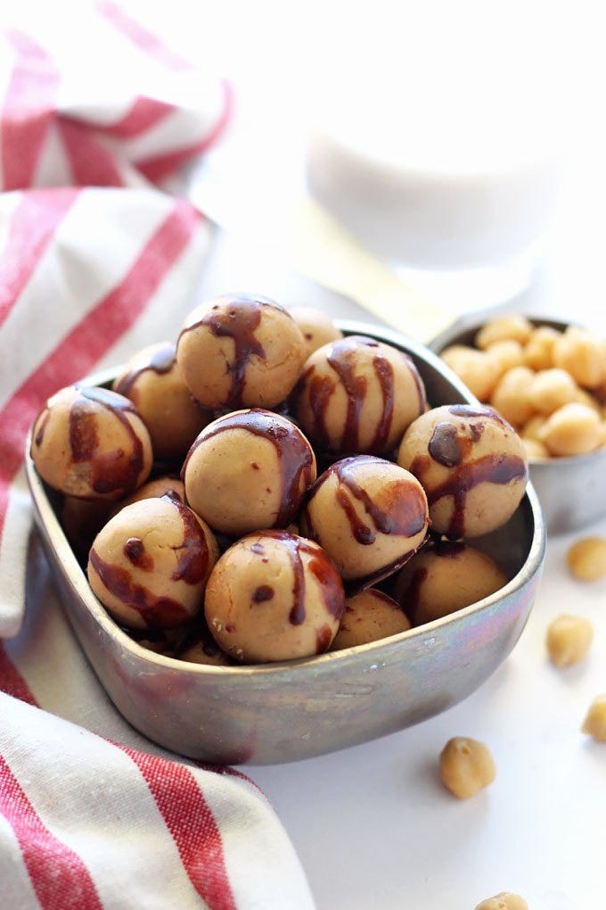 Chocolate Covered Chickpea Protein Balls - Protein Bites