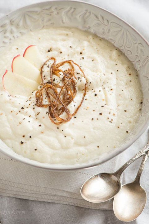 <p>This gorgeous snowy soup will remind you of the chilly weather outside, but we promise it'll taste just as yummy <a href="http://offer4you.info/home/craft-ideas/a40803/how-to-make-large-knit-blanket/%22 target="_blank" data-tracking-id="recirc-text-link">as your blanket is comforting</a>.
</p><p><a href="http://rawmazing.com/recipe/raw-cauliflower-apple-soup/" target="_blank" data-tracking-id="recirc-text-link"><em data-redactor-tag="em" data-verified="redactor">Get the recipe from Rawmazing »</em></a></p>