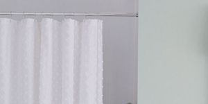 Shower curtain, Curtain, Textile, Material property, Interior design, Window treatment, Window covering, Bathroom accessory, Interior design, 