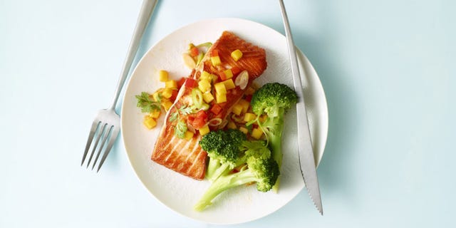 Salmon with Mango & Lime Salsa