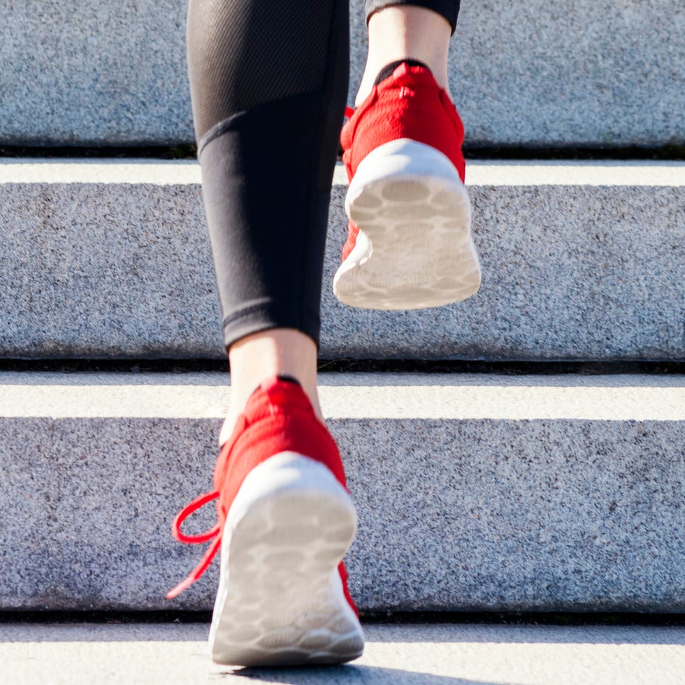 running up stairs