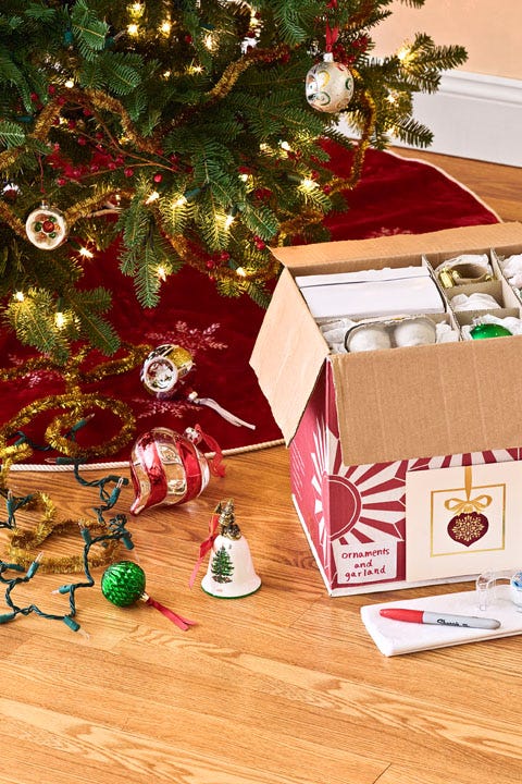 Christmas Decoration Storage Ideas - Use Liquor Store Boxes