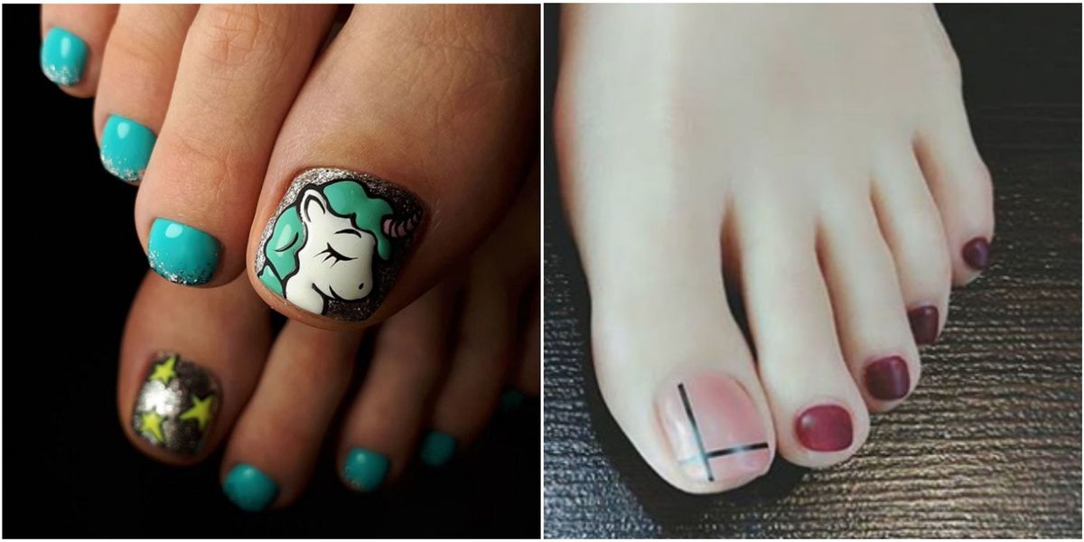 nail art for short toenail
