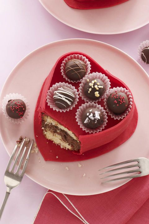 truffle box cake - heart shaped foods