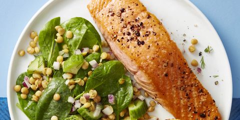 Seared Salmon with Lentil Salad