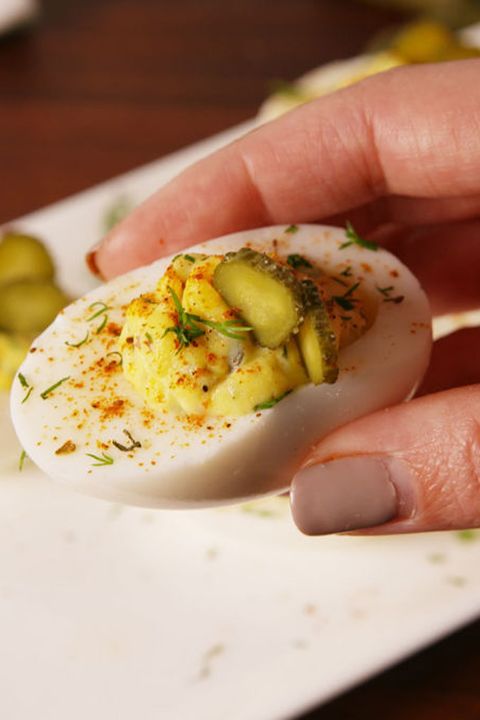dill pickle deviled eggs 