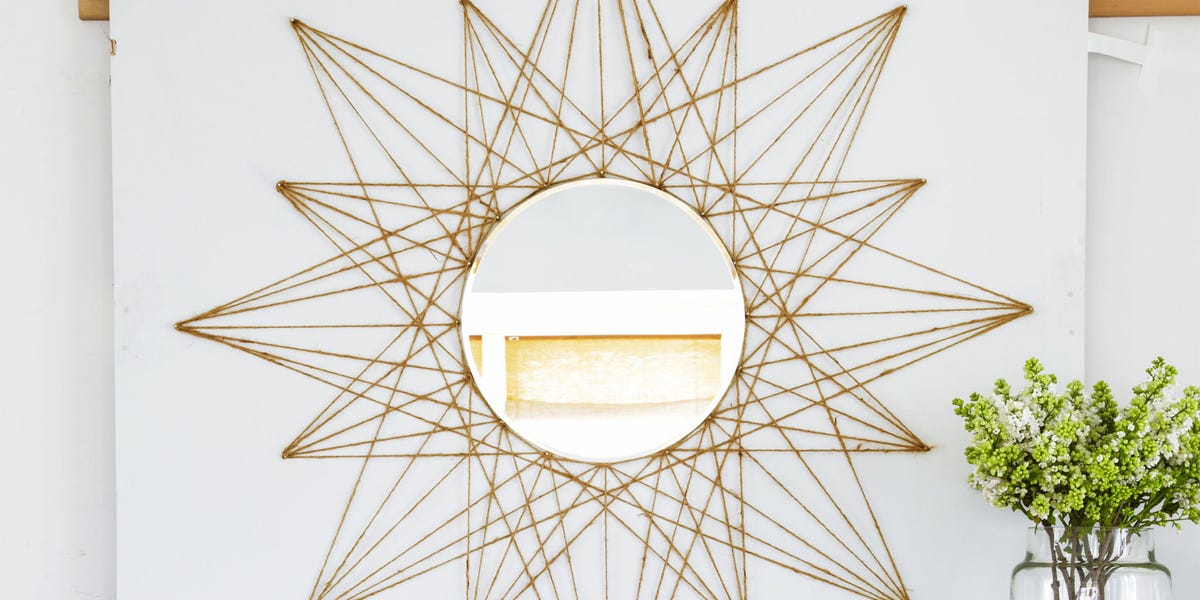 This Simple Mirror Diy Will Upgrade Any Boring Wall In Your Home How To Make Easy Star Rope How To Make Easy Diy Star Rope Mirror, How To Hang A Mirror On Wall With String