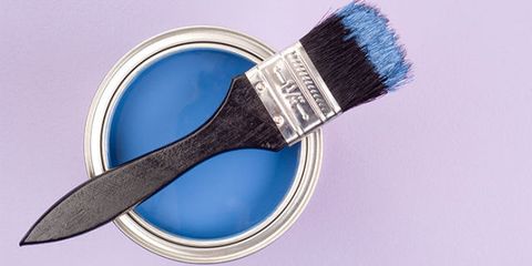 Blue, Brush, Product, Turquoise, Cosmetics, Material property, Electric blue, Metal, Paint, 