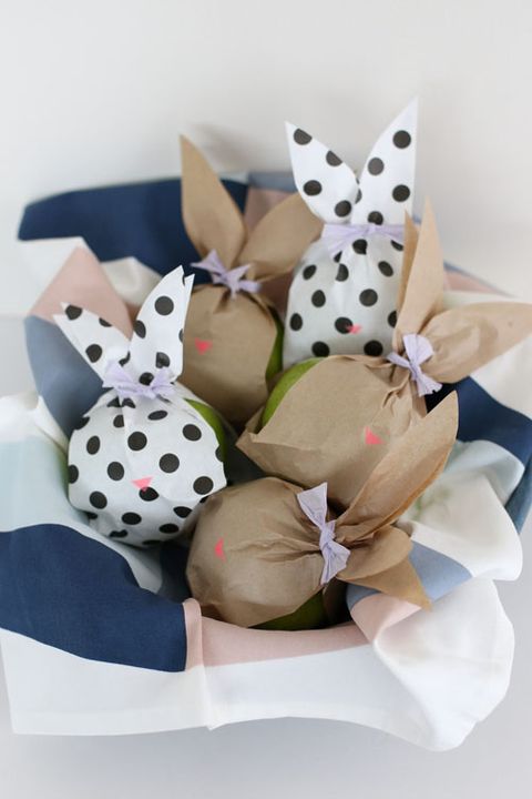 Easter Crafts Paper Bunny Fruit Bags School Kids Idea