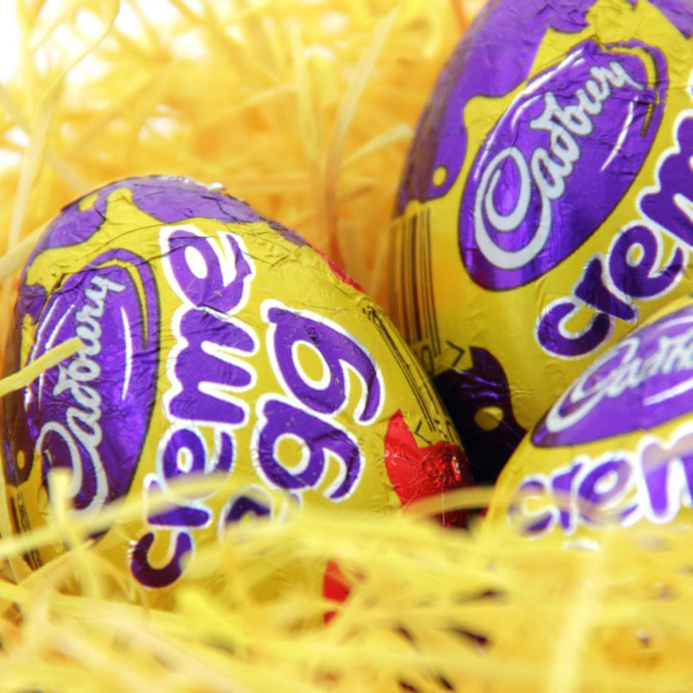 Easter Facts Cadbury Creme Eggs on White Background