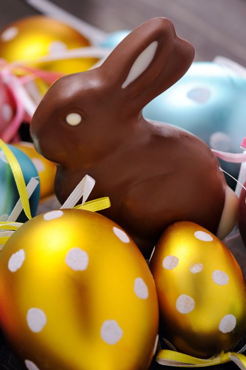 Easter Facts Chocolate Bunny Colorful Polka Dot Eggs