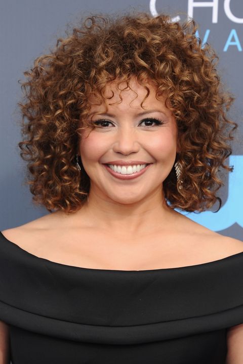 celebrities with short curly hair