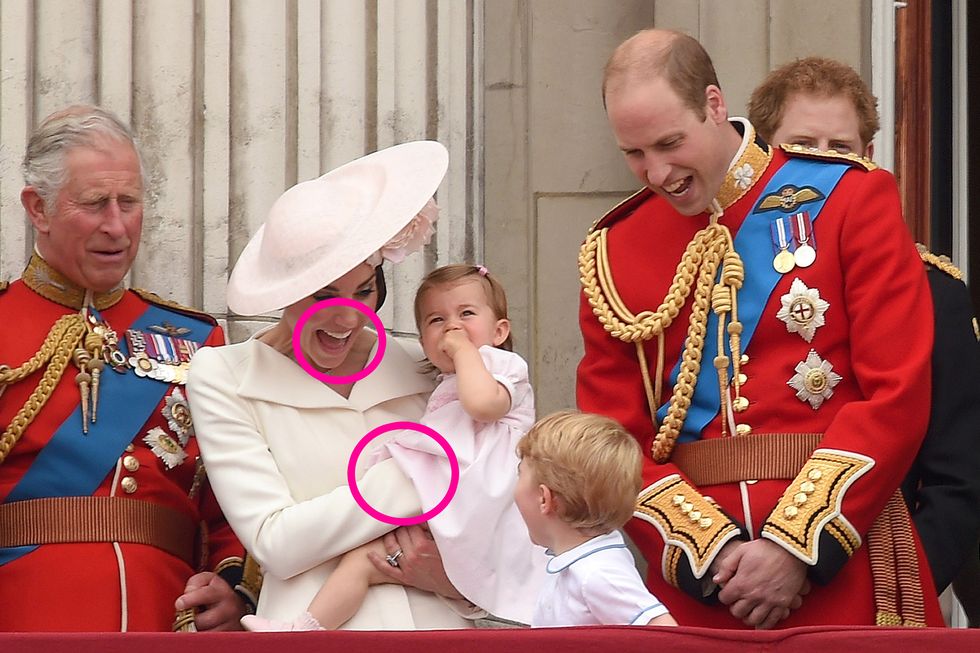 kate middleton and prince william with children at trooping the colour
