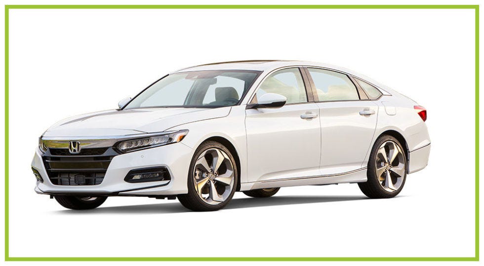 Best Sedan: Honda Accord <p>A winner for the second year, this car had a roomy interior, a large trunk and above-average standard safety features that our experts appreciated.
</p><p><strong data-redactor-tag="strong">STANDOUT FEATURES: </strong>Its infotainment system is located a little higher on the dashboard than those of other cars we tested, which was especially helpful for <a href="https://www.amazon.com/GPS-Navigation/b?ie=UTF8&node=172526" target="_blank" data-tracking-id="recirc-text-link">navigation</a> (offered as an upgrade). There is a touchscreen, but we liked having the option of manual buttons too.
</p><p><strong data-redactor-tag="strong">GOOD TO KNOW: </strong>It doesn't come with an <a href="https://www.amazon.com/Auxiliary-Cables/b?ie=UTF8&node=2233614011" target="_blank" data-tracking-id="recirc-text-link">auxiliary cord</a>, so if you want to listen to music via your <a href="https://www.amazon.com/Best-Sellers-Cell-Phones-Accessories-Unlocked/zgbs/wireless/2407749011" target="_blank" data-tracking-id="recirc-text-link">phone</a>, you'll have to connect with Bluetooth or USB.
</p><p><strong data-redactor-tag="strong">LAB LOWDOWN:</strong> You won't find a better ride at this price.
</p><p><a href="http://shop.honda.com/accord-sedan.aspx?Group=accords" target="_blank">2018 Honda Accord 1.5T</a>, <em data-redactor-tag="em">$24,460 (base price), $31,860 (tested price)</em></p>